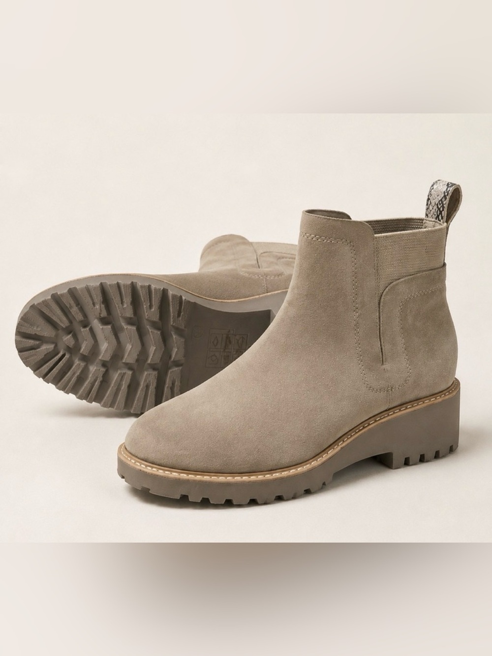 Dolce Vita Taupe Suede Chelsea Boots